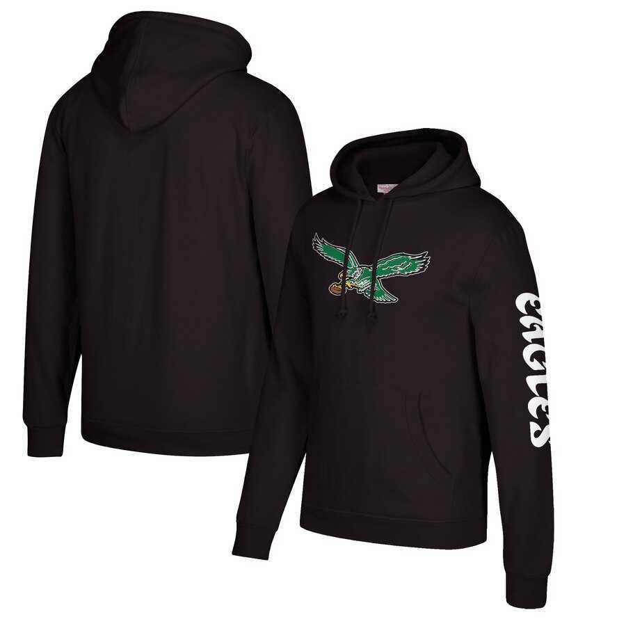 Philadelphia Eagles Mitchell & Ness Classic Team Pullover Hoodie Black,We sell and wholesale Philadelphia Eagles Mitchell & Ness Classic Team Pullover Hoodie Black on line form chian!